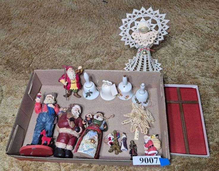 Christmas decorations, figurines, bells, Etc