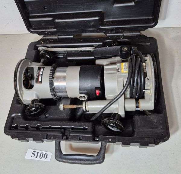 Porter Cable router with base in case - Mark Van Hook, Auctioneer