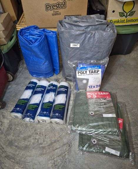 Tarps, plastic sheeting
