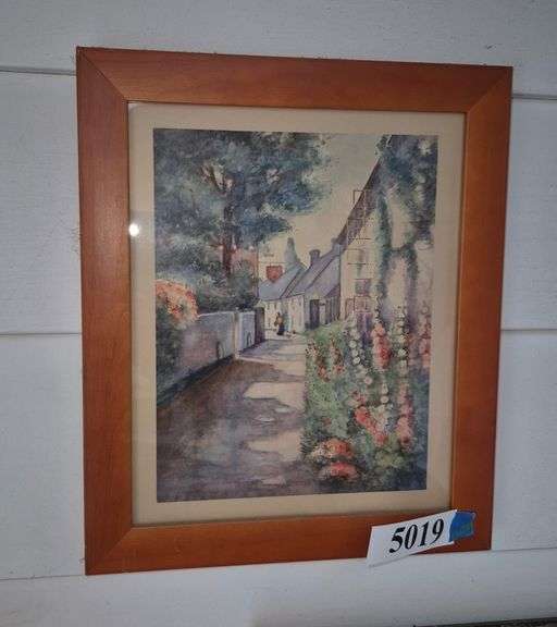 Two framed prints of watercolors