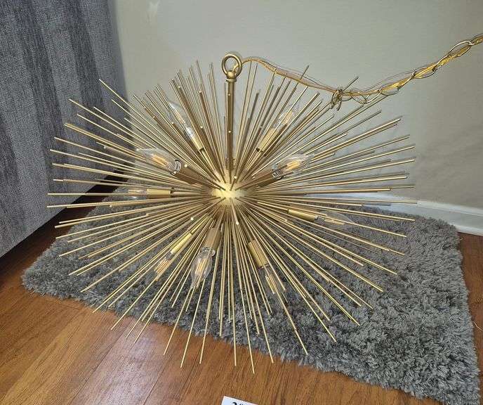 Gold colorred hanging light fixture