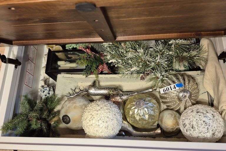 Christmas decorations, candles, other holiday decorations, Etc.