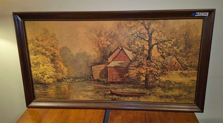 Large vintage framed print
