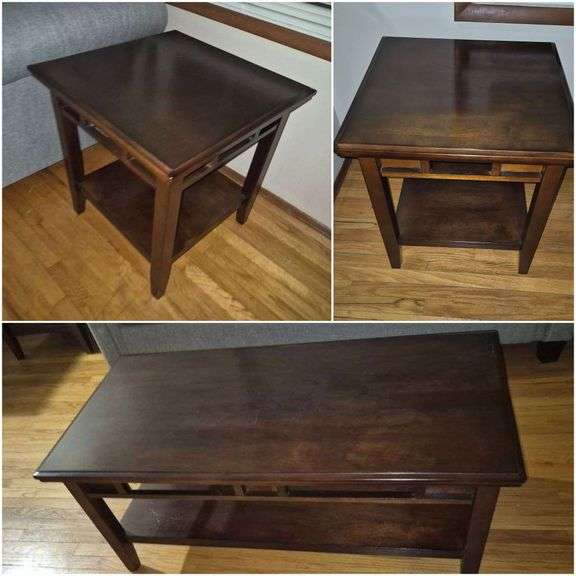 Pair of end tables with matching coffee table