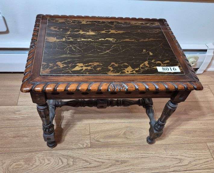 Vintage faux marble top side table