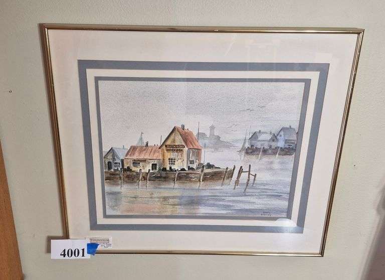 Framed artist signed watercolor painting by Sandy Beamer