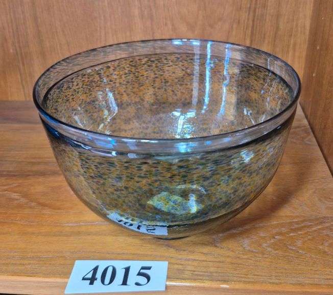 Signed art glass bowl