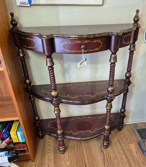 Bombay Co. three tiered stand with drawer