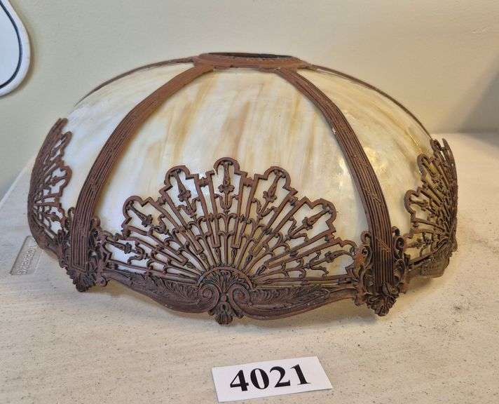 Antique slag Glass Lamp shade