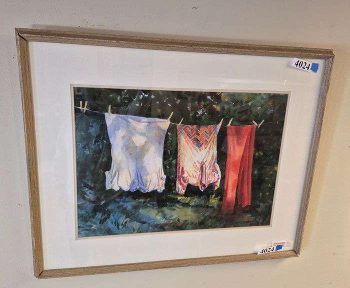 Artist signed framed watercolor painting