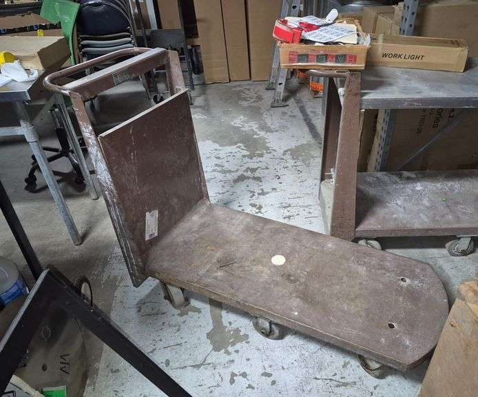 Metal six wheel flat cart