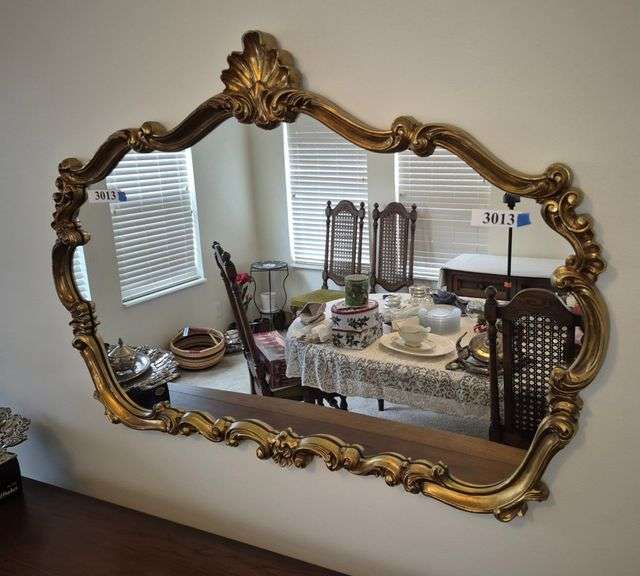 Gold plastic frame mirror