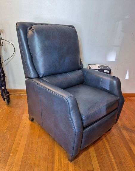 Smith Brothers blue leather recliner