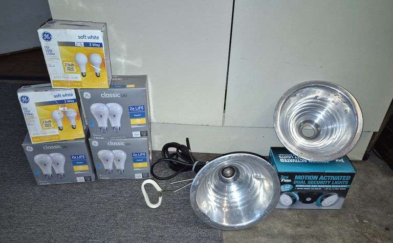 Work light, motion activated light, light bulbs