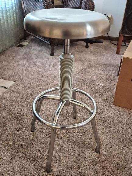 Chrome adjustable height stool