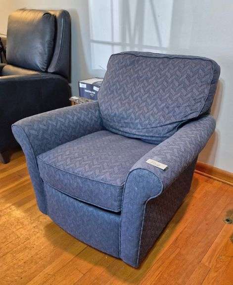 Blue flexsteel swivel rocking chair