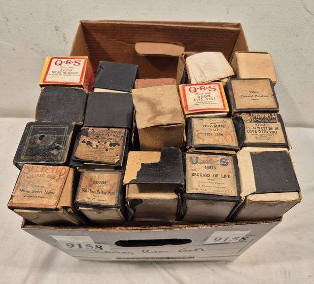 Antique player piano rolls