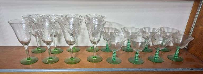Green stem stemware