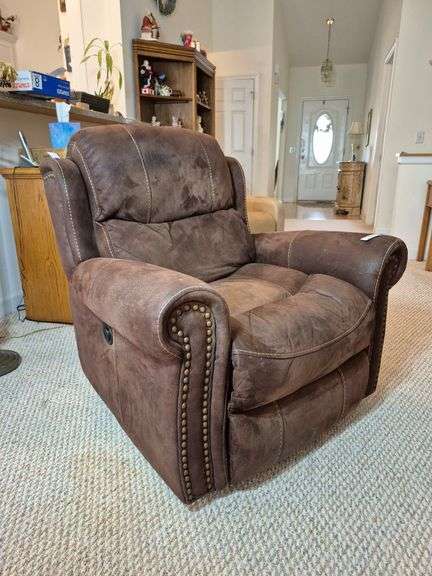 Brown suede ? power recliner