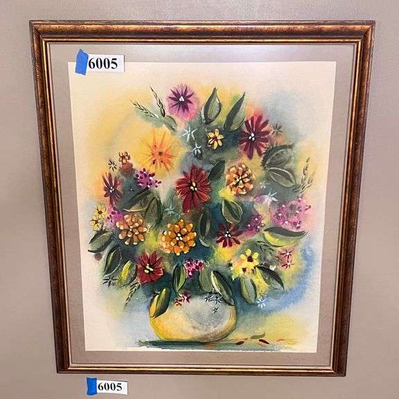 Framed watercolor painting
