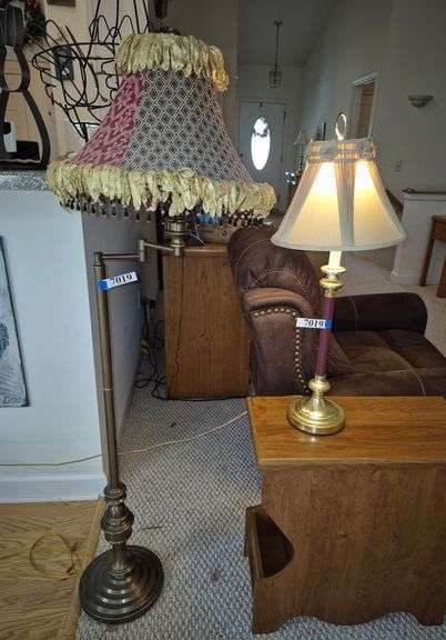 Bridge floor lamp, small table lamp