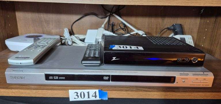 Sony DVD player with remote, zenith digital TV adapter with remote