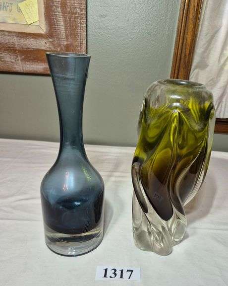 Two art glass vases