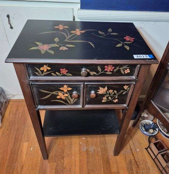 Floral decorated phone stand / side table