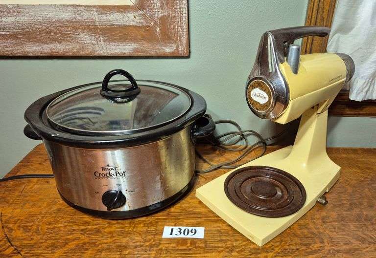 Rival Crock-Pot, vintage Sunbeam Mixmaster Stand Mixer