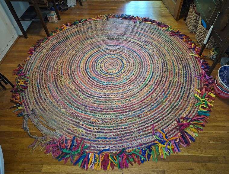 Large round rag rug