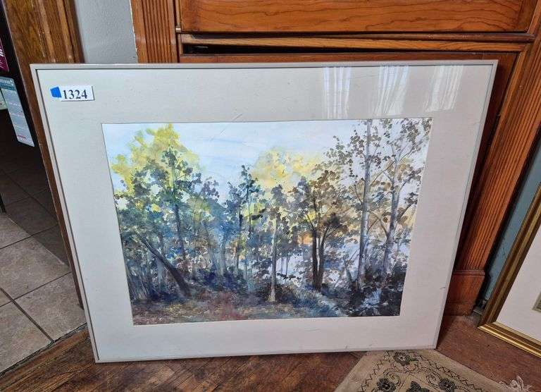 Framed watercolor painting
