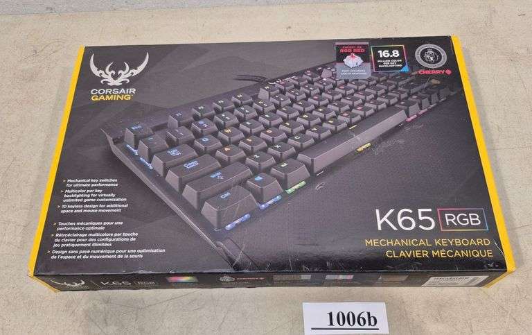 Corsair Gaming K65 RGB mechanical keyboard in box