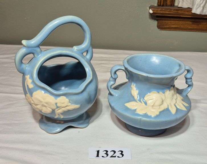 Weller Pottery Cameo vase and basket