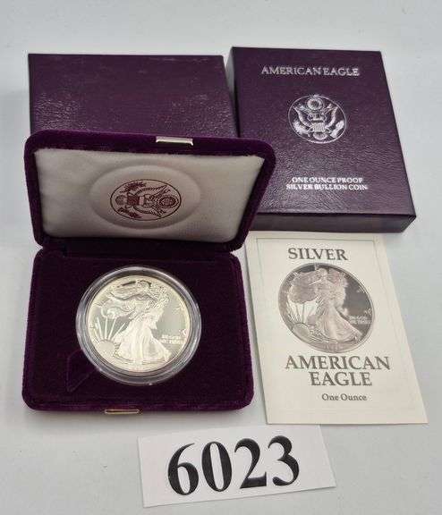 1991 S American Eagle One Ounce Proof Silver Bullion Coin in mint packaging