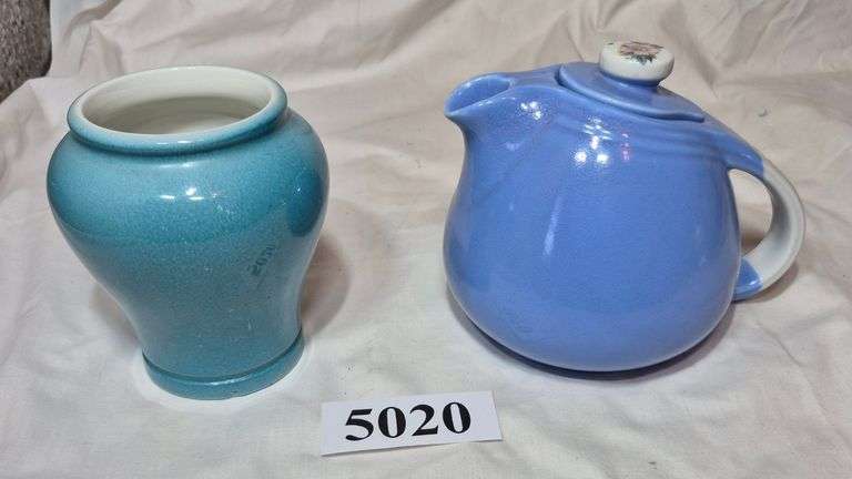 Small Hall blue teapot, English vase