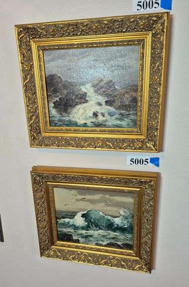 Two small framed artist-signed Seascape paintings on board