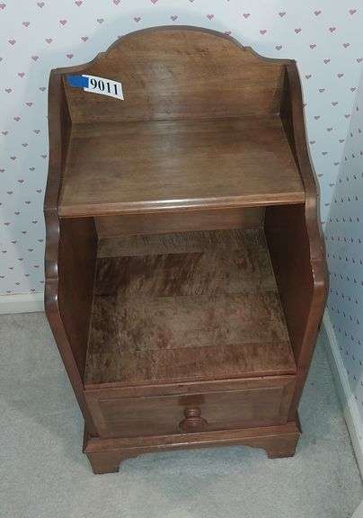 Vintage 1 drawer phone stand / Open cabinet nightstand.