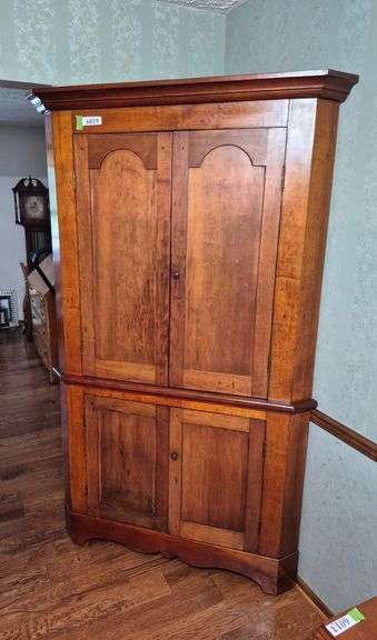 Antique cherry corner cupboard