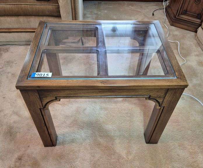 Small glass top coffee table
