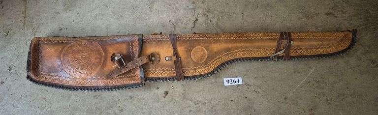 Vintage tooled leather rifle case