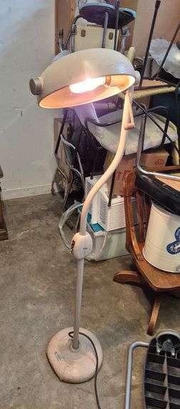 Vintage mid-century pink metal examination light