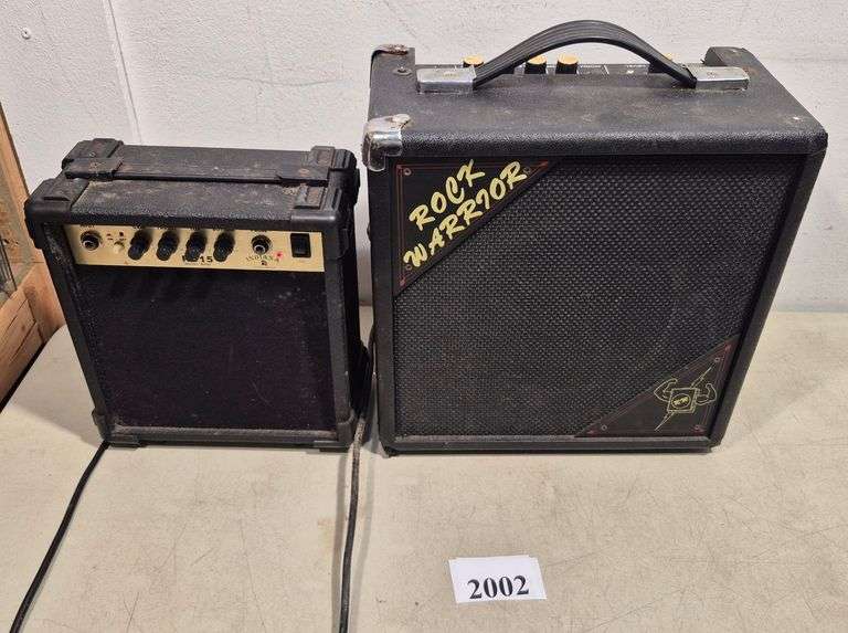 Two small practice amplifiers