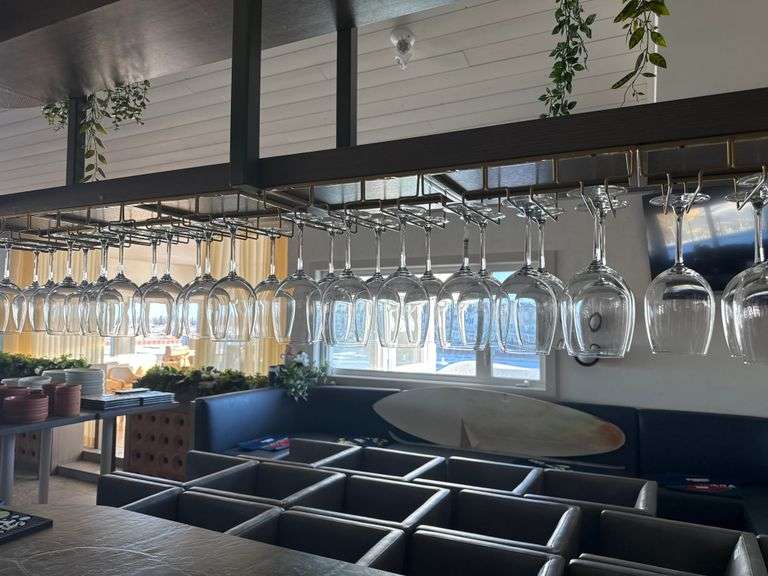RACK OF WINE GLASSES