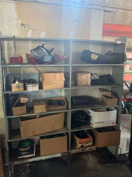 FULL WOOD SHELF OF MISC PARTS
