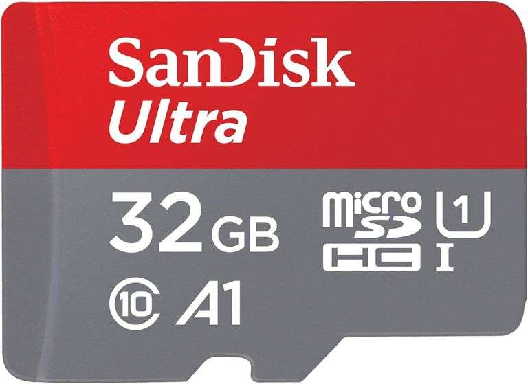 SanDisk 32GB Ultra microSDHC UHS-I Memory Card with Adapter - 120MB/s, C10, U1, Full HD, A1, Micro S