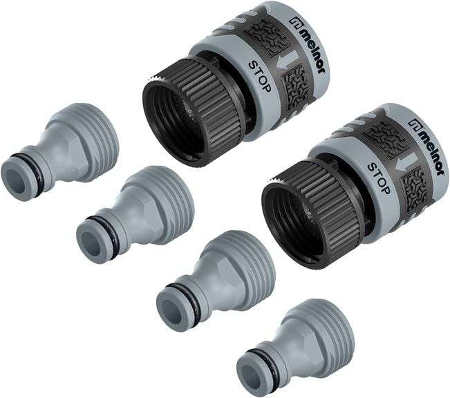 Melnor 65175AMZ 6 Piece Quick Connect Set Connector Bundle, Black, Blue