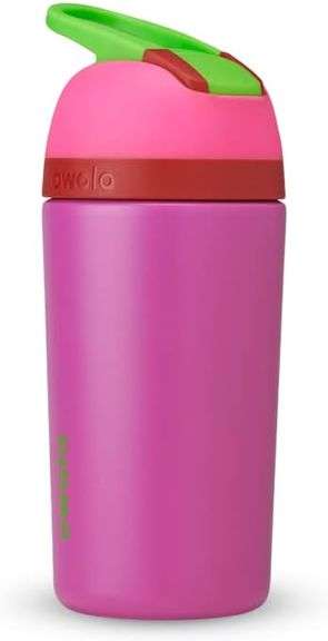 2 cups Owala Kids Flip Insulated Stainless-Steel Water Bottle with Straw and Locking Lid, 14-Ounce, 