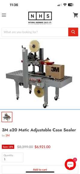 3M-MATIC CASE SEALING SYSTEM MODEL: A20 TAPE MACHINE