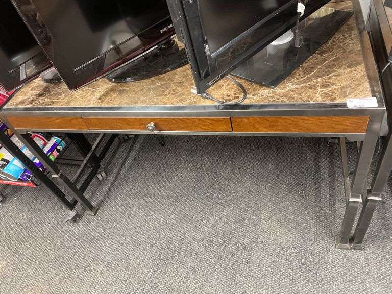 APPROX. 50IN STONE TOP DESK *BRING YOUR OWN HELP TO LOAD*