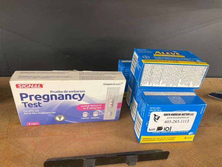 5PCS. OF ALEVE + PREGANCY TEST